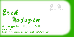 erik mojszin business card